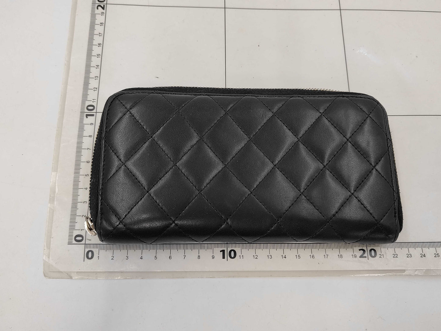 Chanel Coco Boy Zip Around Wallet Quilted Glazed Calfskin, Black, Leather, Wallet