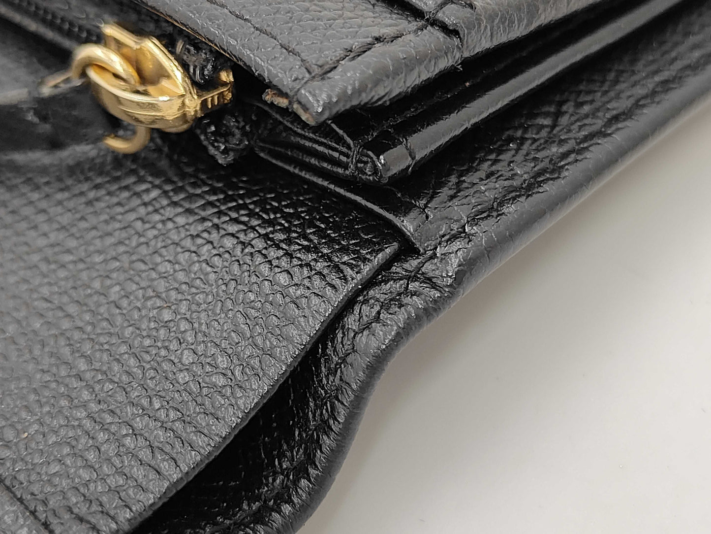 Chanel CC Logo Zipper Long Bifold Leather, Black, Leather, Wallet