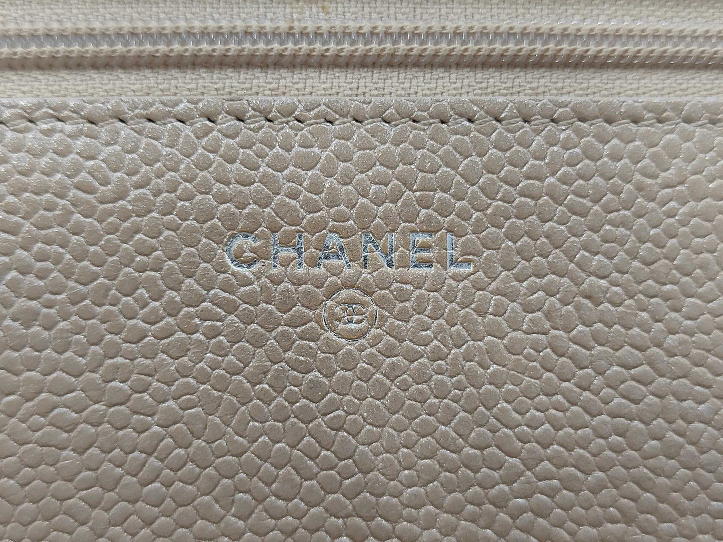 Chanel Wallet on Chain Quilted Iridescent Caviar, Gold, Leather, Wallet