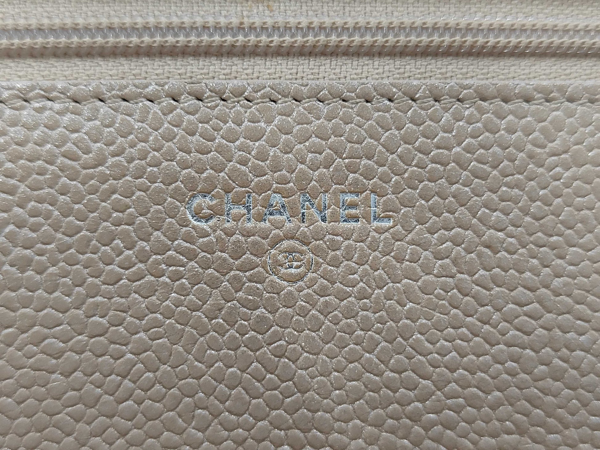 Chanel Wallet on Chain Quilted Iridescent Caviar, Gold, Leather, Wallet