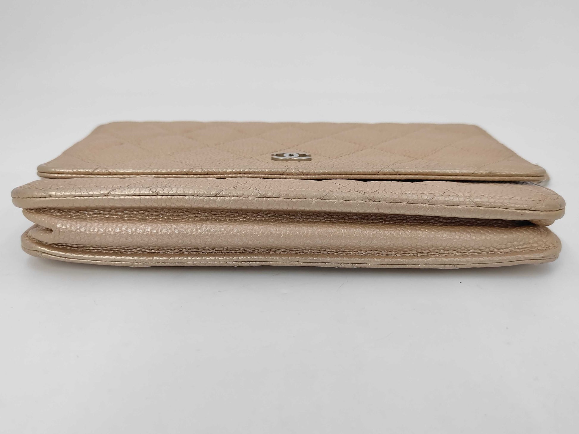 Chanel Wallet on Chain Quilted Iridescent Caviar, Gold, Leather, Wallet