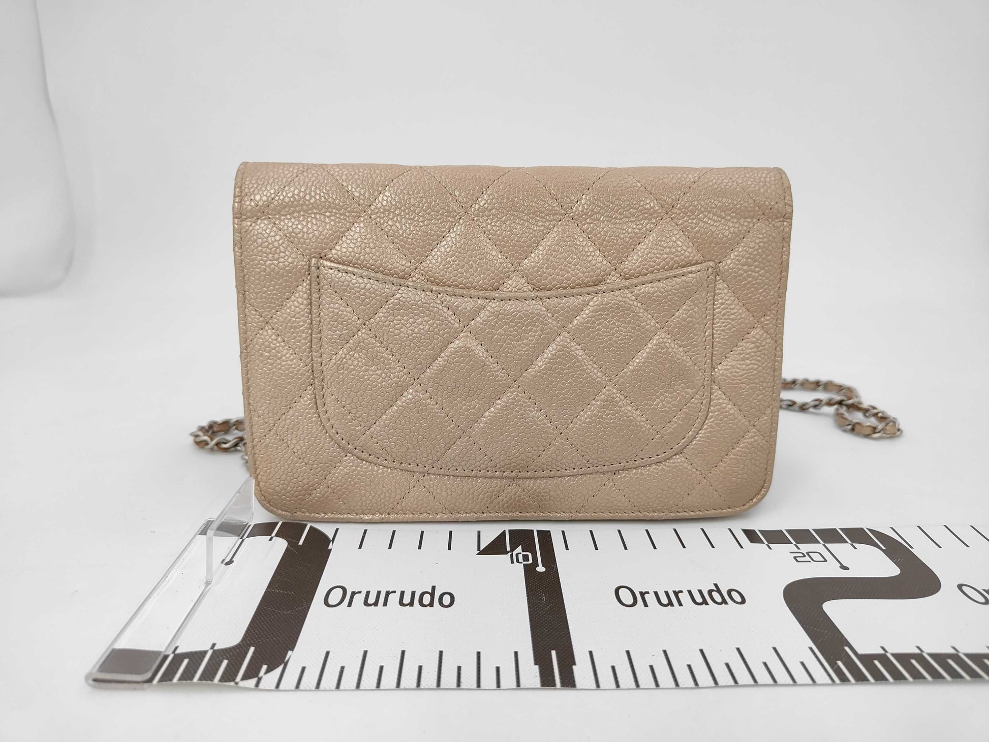 Chanel Wallet on Chain Quilted Iridescent Caviar, Gold, Leather, Wallet