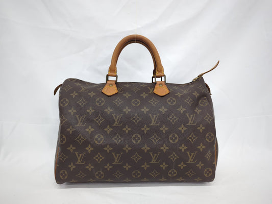 Louis Vuitton Speedy Handbag Monogram Canvas, Brown, Canvas, Handbag