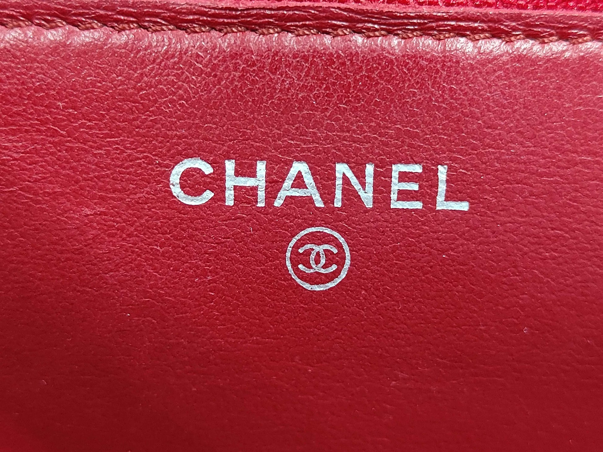 Chanel Timeless CC Wallet on Chain Quilted Goatskin, Red, Leather, Shoulder Bag