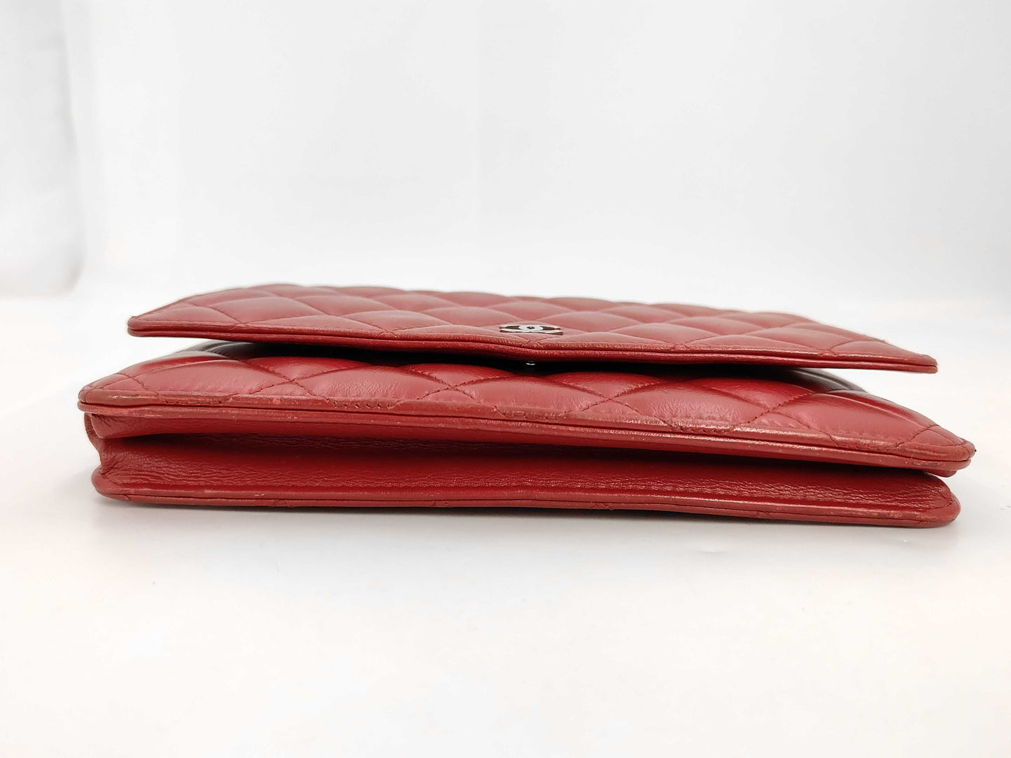 Chanel Timeless CC Wallet on Chain Quilted Goatskin, Red, Leather, Shoulder Bag
