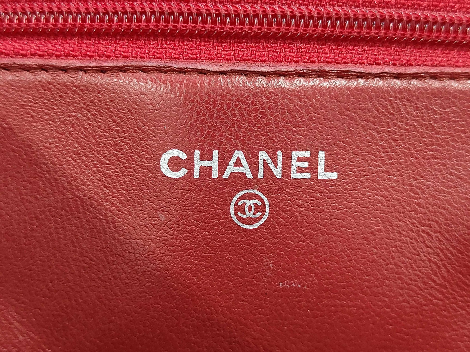 Chanel Timeless CC Wallet on Chain Quilted Goatskin, Red, Leather, Shoulder Bag