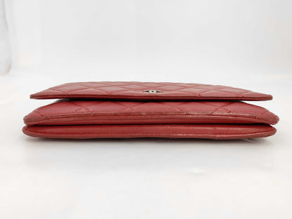 Chanel Timeless CC Wallet on Chain Quilted Goatskin, Red, Leather, Shoulder Bag