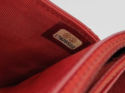 Chanel Timeless CC Wallet on Chain Quilted Goatskin, Red, Leather, Shoulder Bag