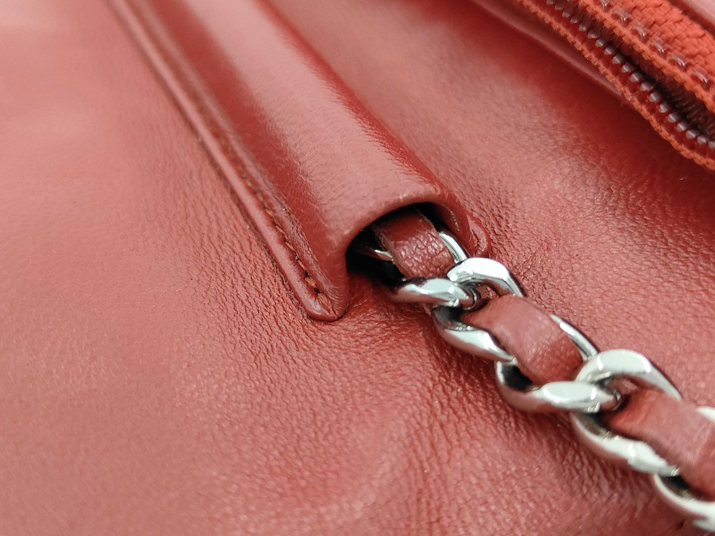 Chanel Timeless CC Wallet on Chain Quilted Goatskin, Red, Leather, Shoulder Bag