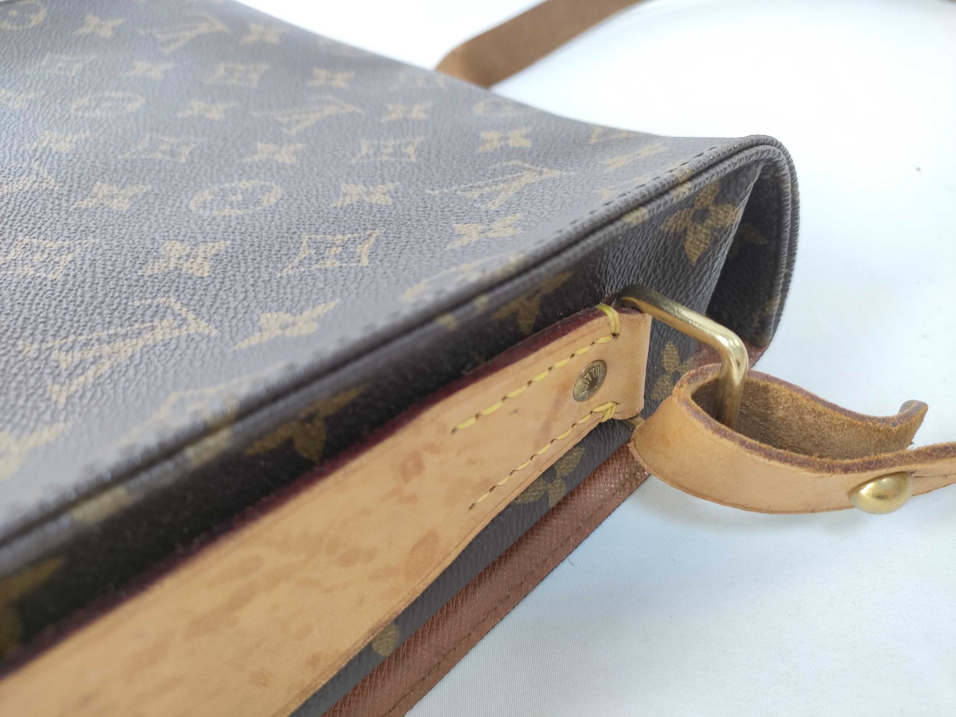 Louis Vuitton Cartouchiere Handbag Monogram Canvas, Brown, Canvas, Shoulder Bag