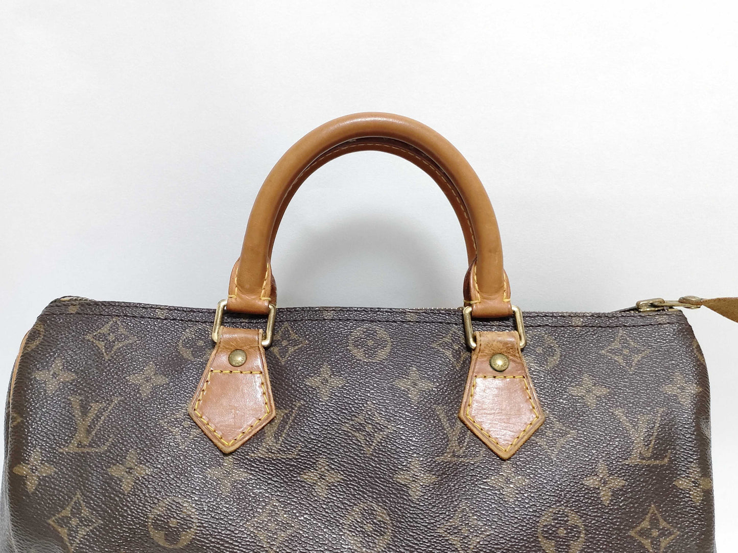 Louis Vuitton Speedy Handbag Monogram Canvas, Beige, Canvas, Handbag
