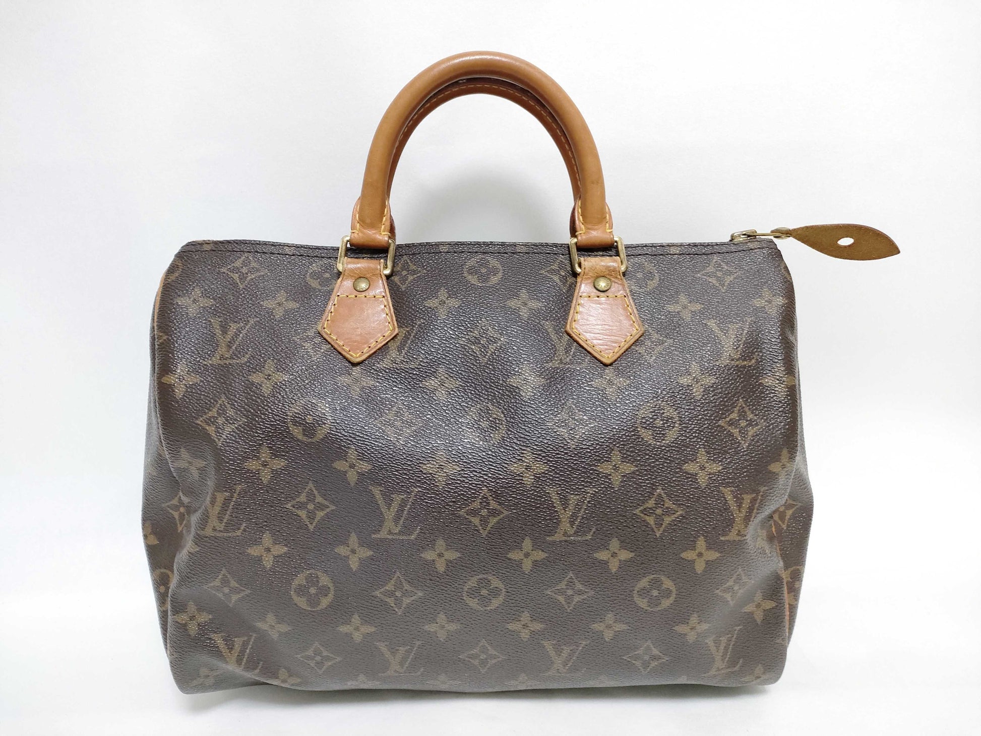 Louis Vuitton Speedy Handbag Monogram Canvas, Beige, Canvas, Handbag