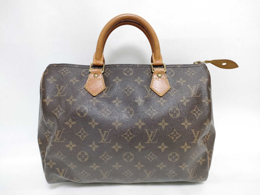 Louis Vuitton Speedy Handbag Monogram Canvas, Beige, Canvas, Handbag