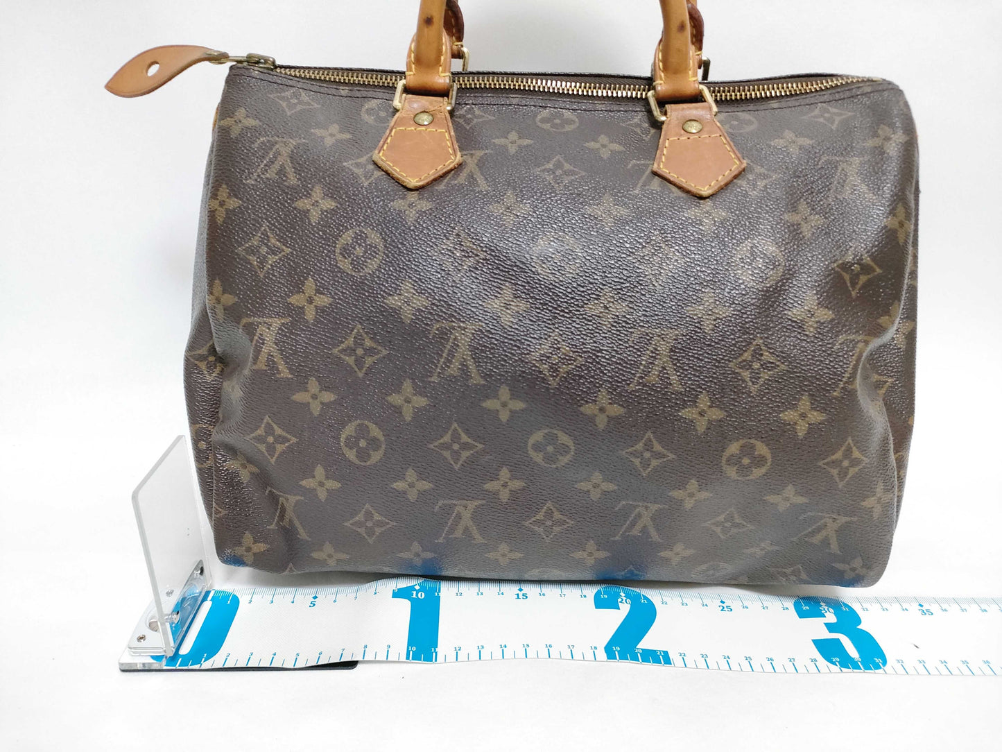 Louis Vuitton Speedy Handbag Monogram Canvas, Beige, Canvas, Handbag