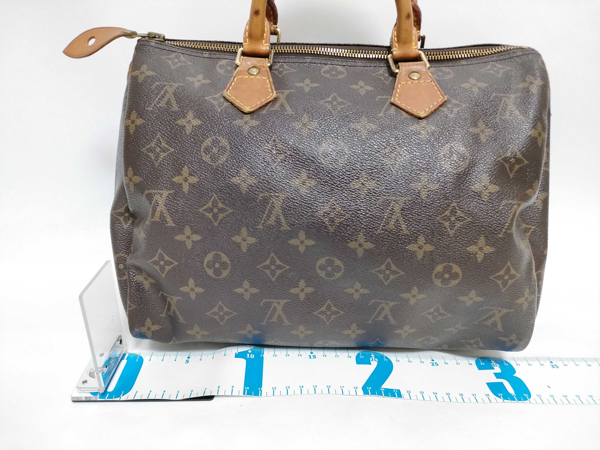 Louis Vuitton Speedy Handbag Monogram Canvas, Beige, Canvas, Handbag