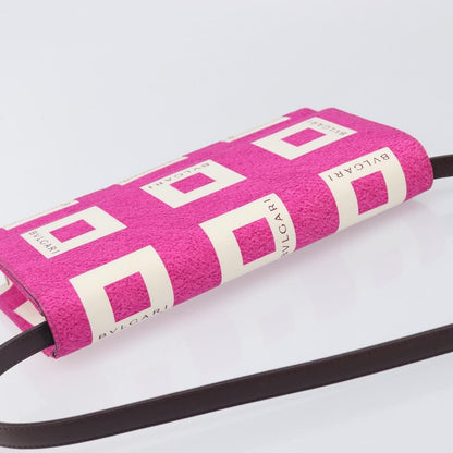 Bvlgari Clutch Canvas and Leather, Pink, Canvas, Clutch