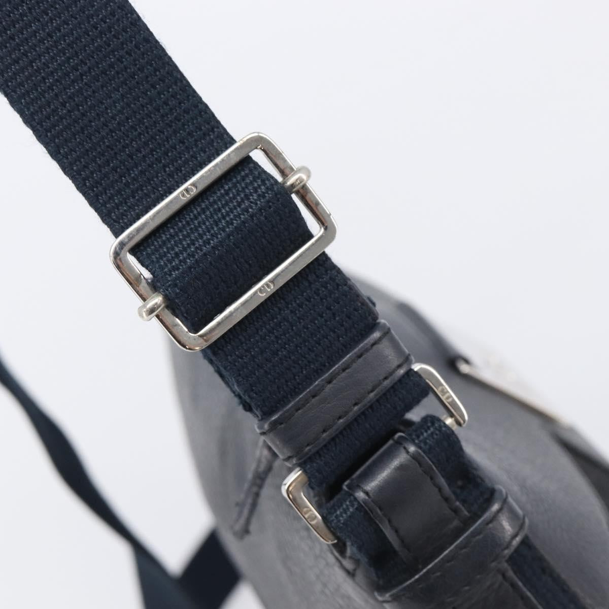 Christian Dior Vintage Street Chic Messenger Diorissimo Canvas and Leather, Black, Canvas, Handbag