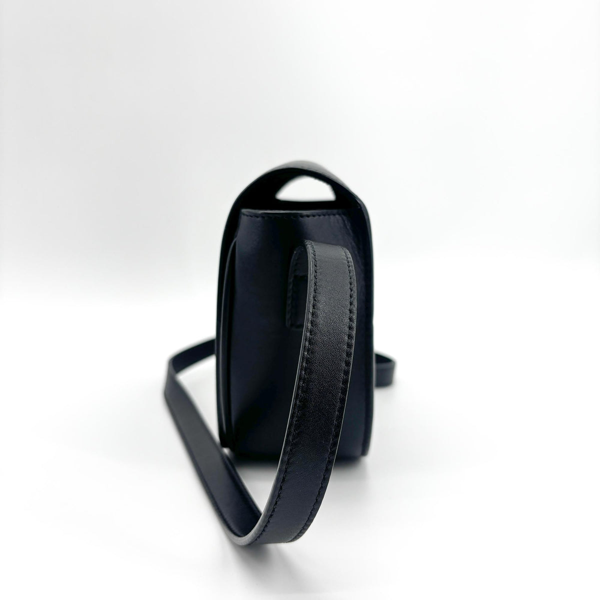 Celine Cuir Triomphe Folco Leather, Black, Calfskin, Handbag