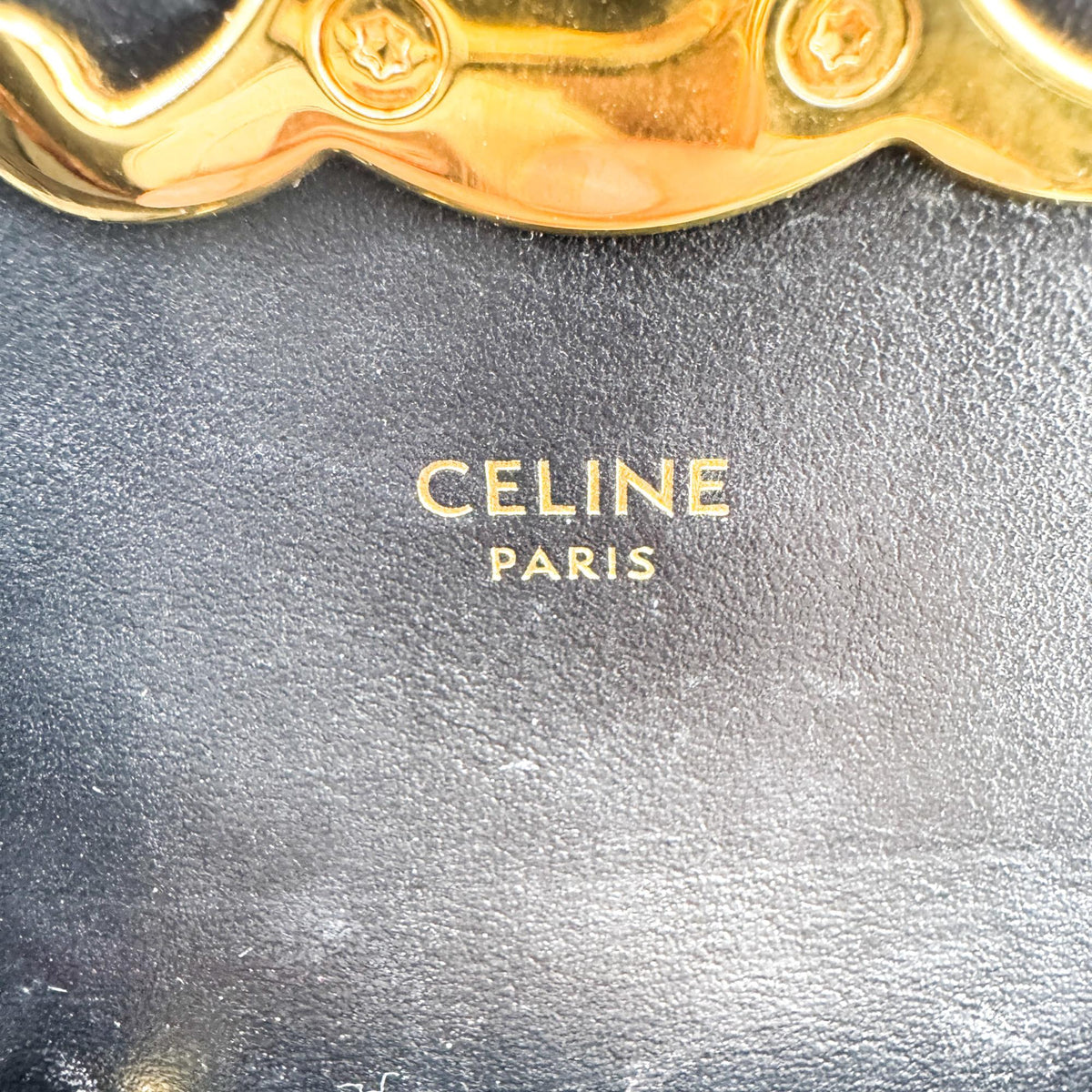 Celine Triomphe Triomphe Coated Canvas, Black, Leather, Shoulder Bag