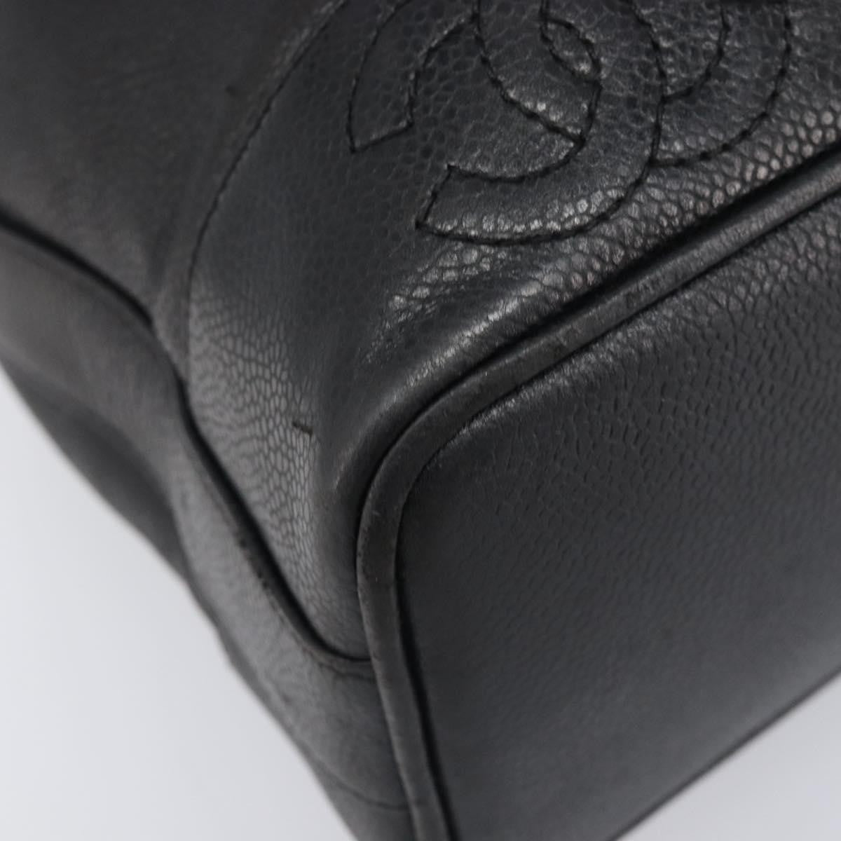 Chanel Vintage CC Drawstring Bucket Caviar, Black, Leather, Handbag