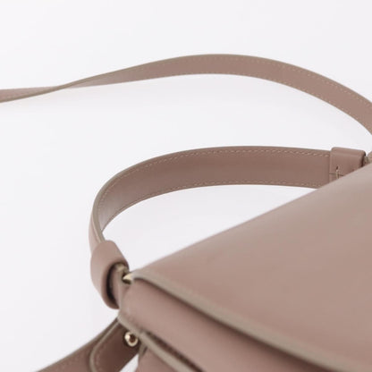 Bvlgari Signature Top Handle Leather, Beige, Leather, Handbag