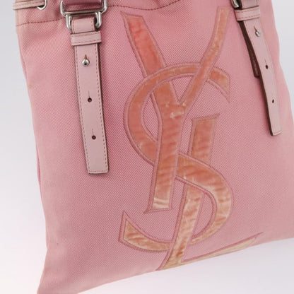 Saint Laurent Kahala Drawstring Canvas, Pink, Canvas, Tote Bag