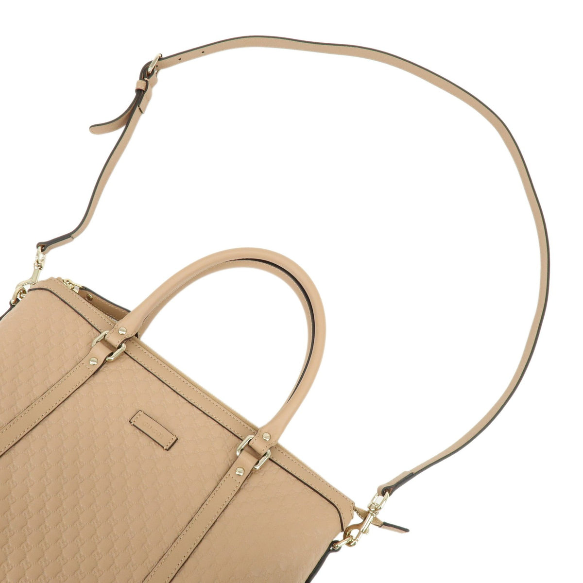 Gucci Margaux Microguccissima Leather, Beige, Leather, Tote Bag