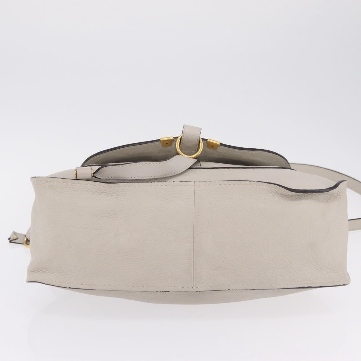 Chloe Marcie Satchel Leather, Gray, Leather, Handbag