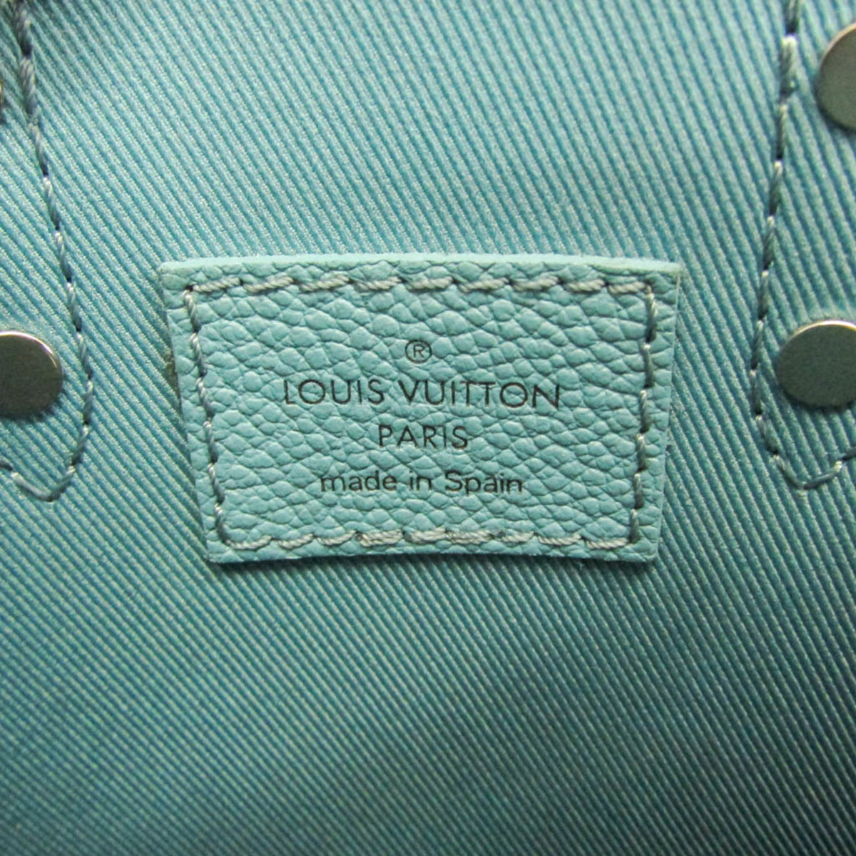 Louis Vuitton Sac Plat Limited Edition Marque Deposee Damier Giant, Turquoise, Canvas, Handbag