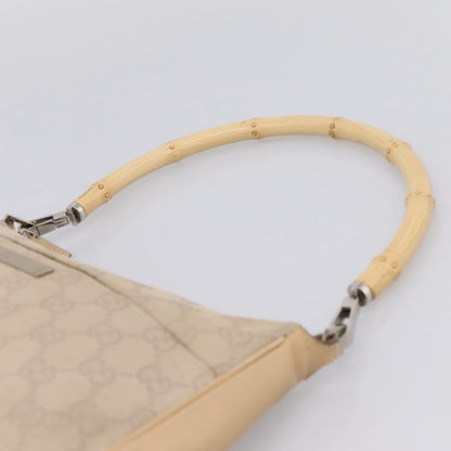 Gucci Bamboo Top Handle GG Canvas, Beige, Canvas, Handbag