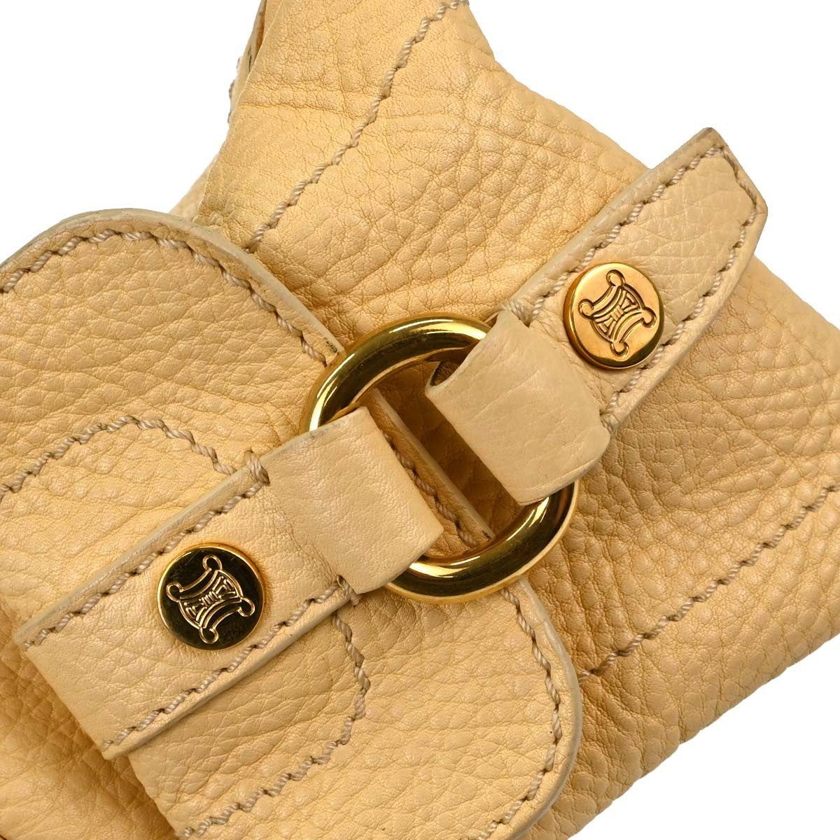 Celine Boogie Calfskin, Yellow, Leather, Handbag