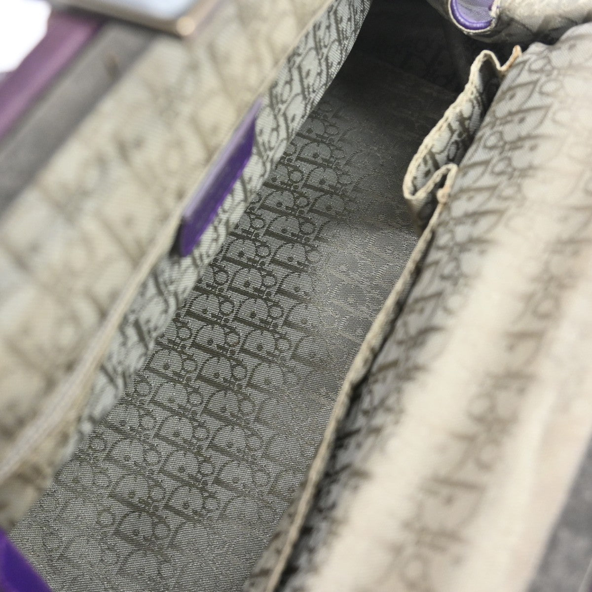 Christian Dior Plisse Frame Pleated Leather, Purple, Leather, Handbag