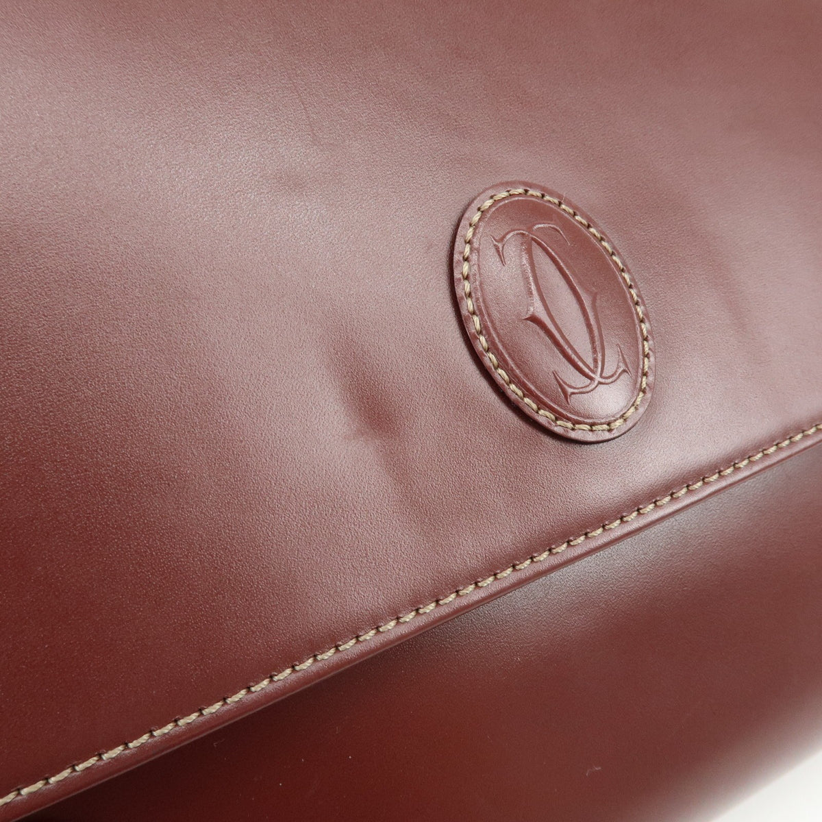 Cartier Must de Cartier Clutch Leather, Burgundy, Leather, Clutch