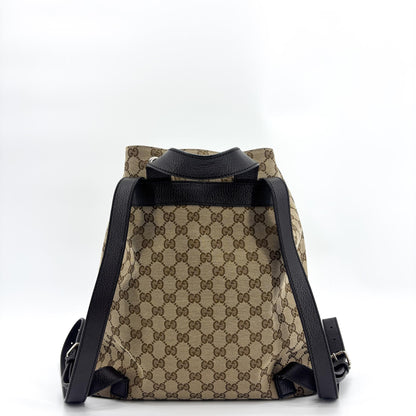 Gucci Drawstring GG Canvas, Black, Canvas, Backpack