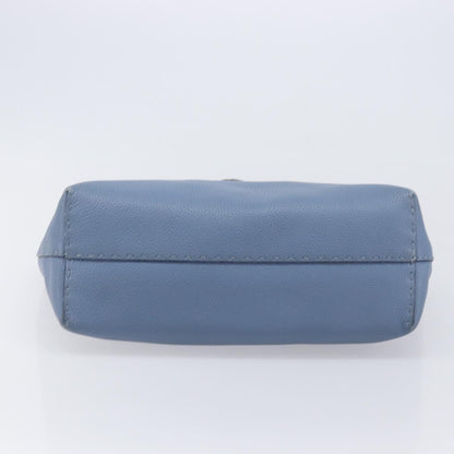 Fendi Selleria Carla Leather, Blue, Leather, Tote Bag