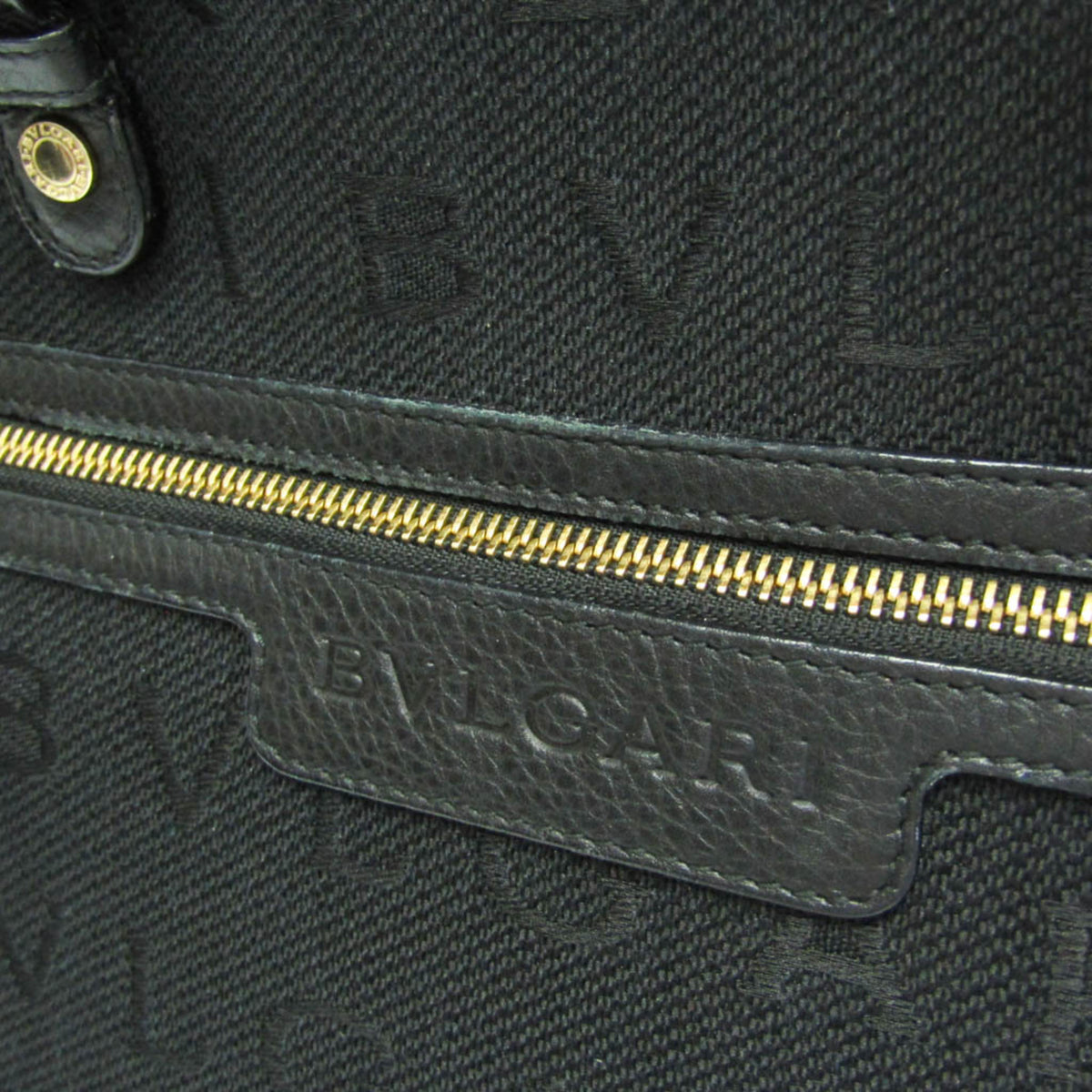 Bvlgari Logomania Canvas, Black, Canvas, Handbag