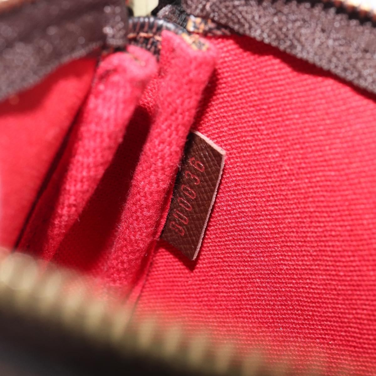 Louis Vuitton Pochette Accessoires Damier Ebene, Brown, Canvas, Clutch