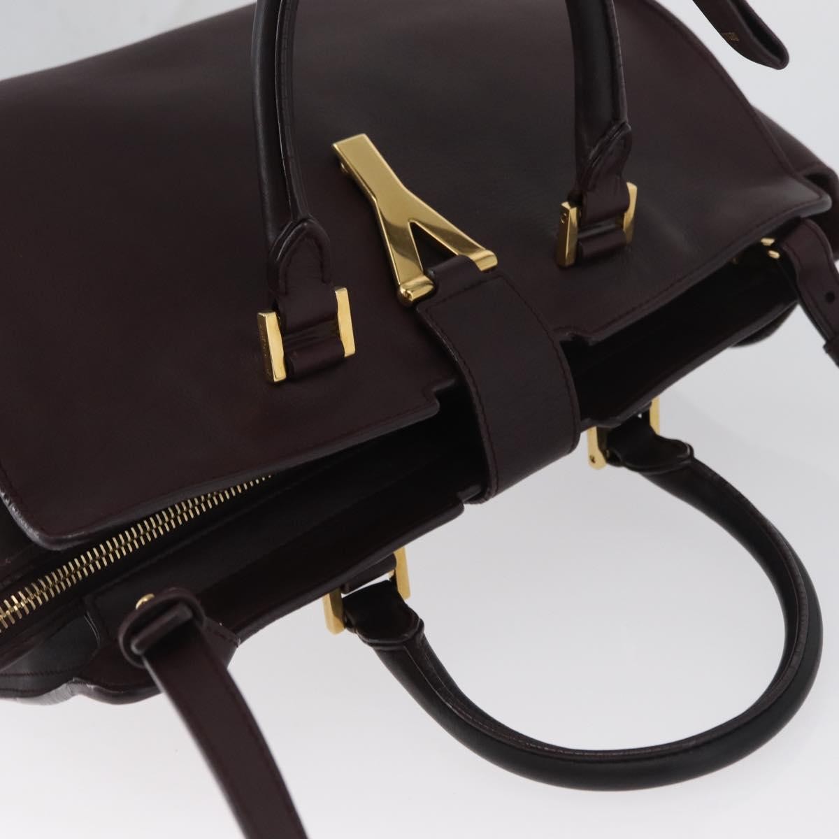 Saint Laurent Classic Y Cabas Leather, Purple, Leather, Tote Bag