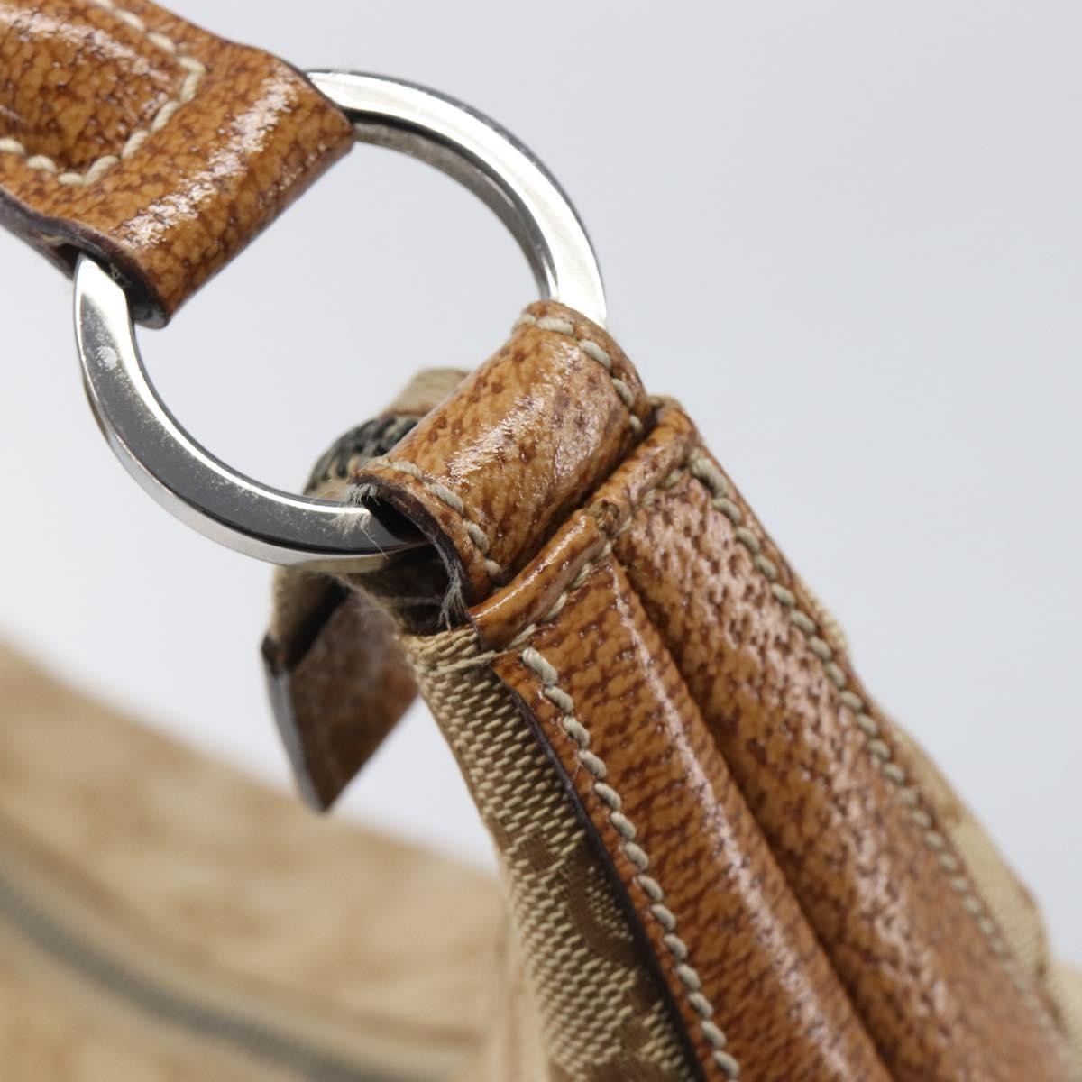 Gucci Vintage Zip Hobo GG Canvas with Leather, Beige, Canvas, Shoulder Bag