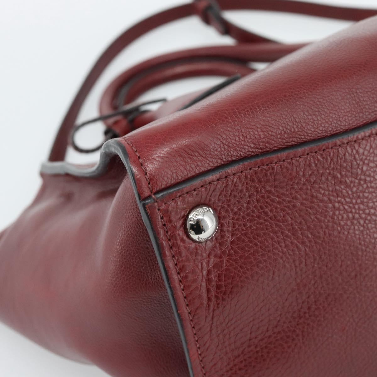 Prada Double Zip Lux Saffiano Leather, Red, Leather, Tote Bag