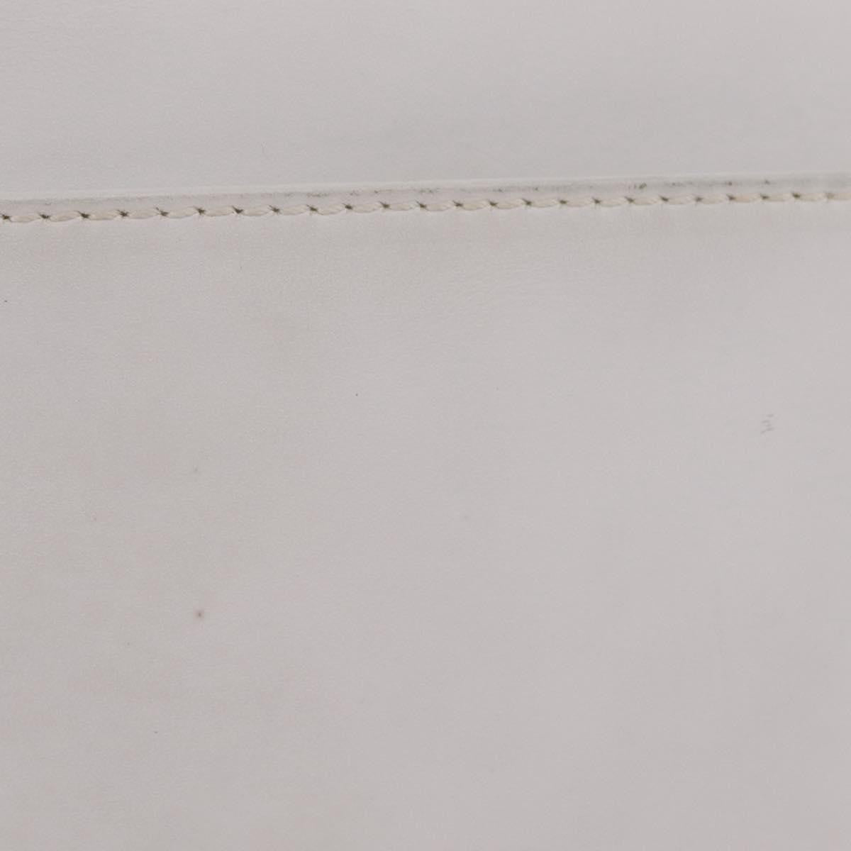 Celine Vintage Circle Logo Leather, White, Leather, Crossbody Bag