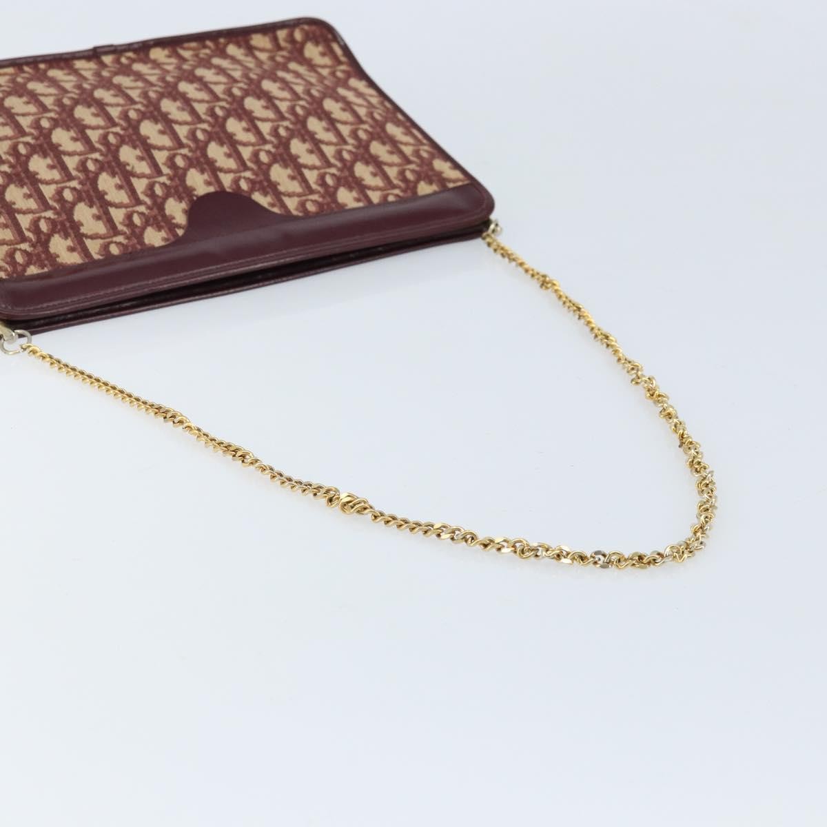 Christian Dior Vintage Trotteur Chain Canvas, Red, Canvas, Shoulder Bag
