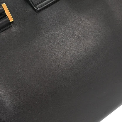 Saint Laurent Monogram Cabas Leather, Black, Calfskin, Tote Bag