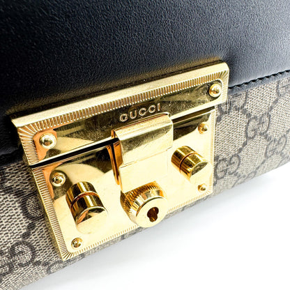 Gucci Padlock GG Coated Canvas and Leather, Brown, Canvas, Shoulder Bag