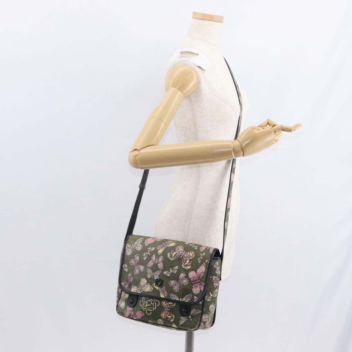 Loewe Messenger Printed Leather, Green, Leather, Handbag