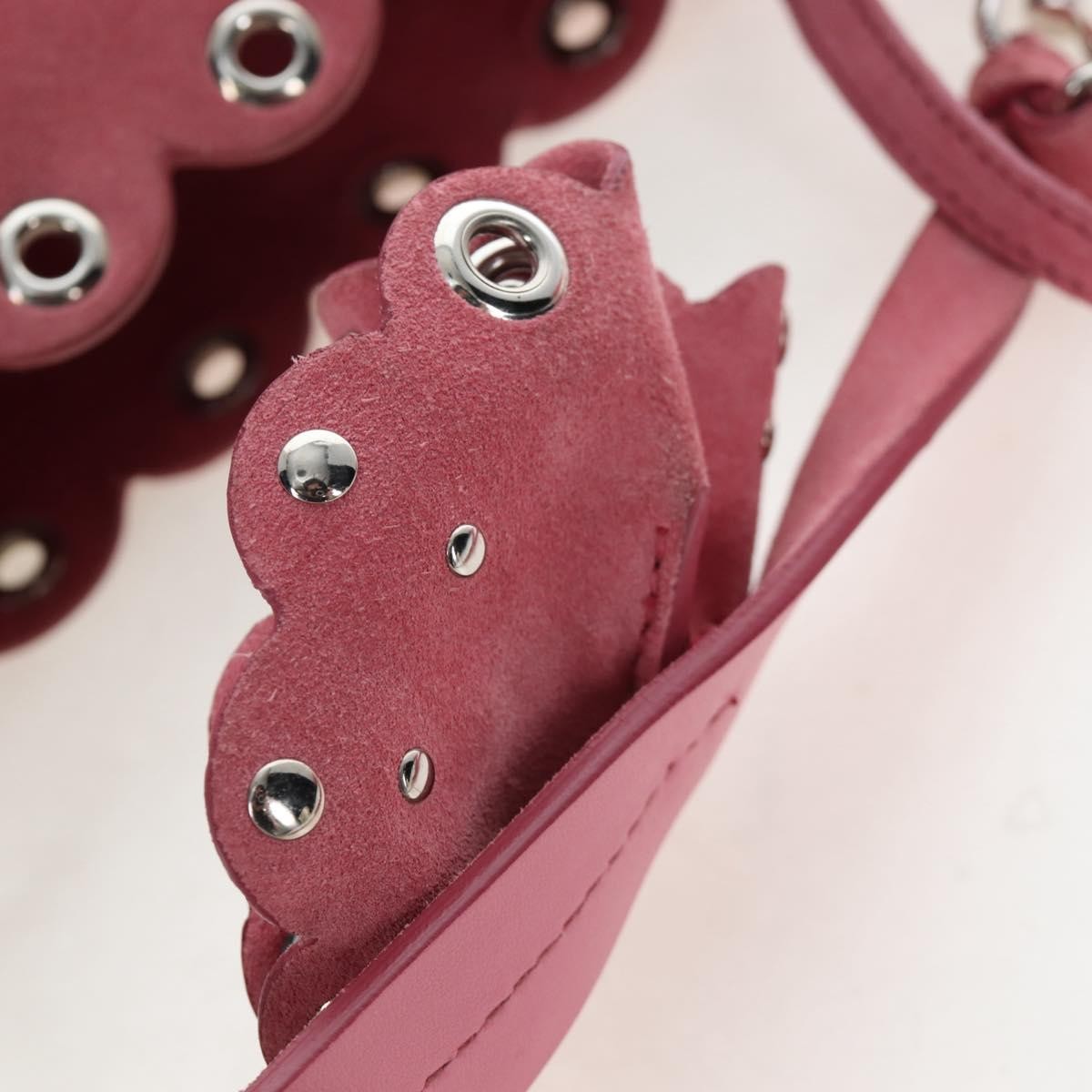 Miu Miu Convertible Bucket Leather with Applique, Pink, Suede, Handbag