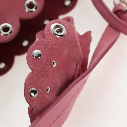 Miu Miu Convertible Bucket Leather with Applique, Pink, Suede, Handbag