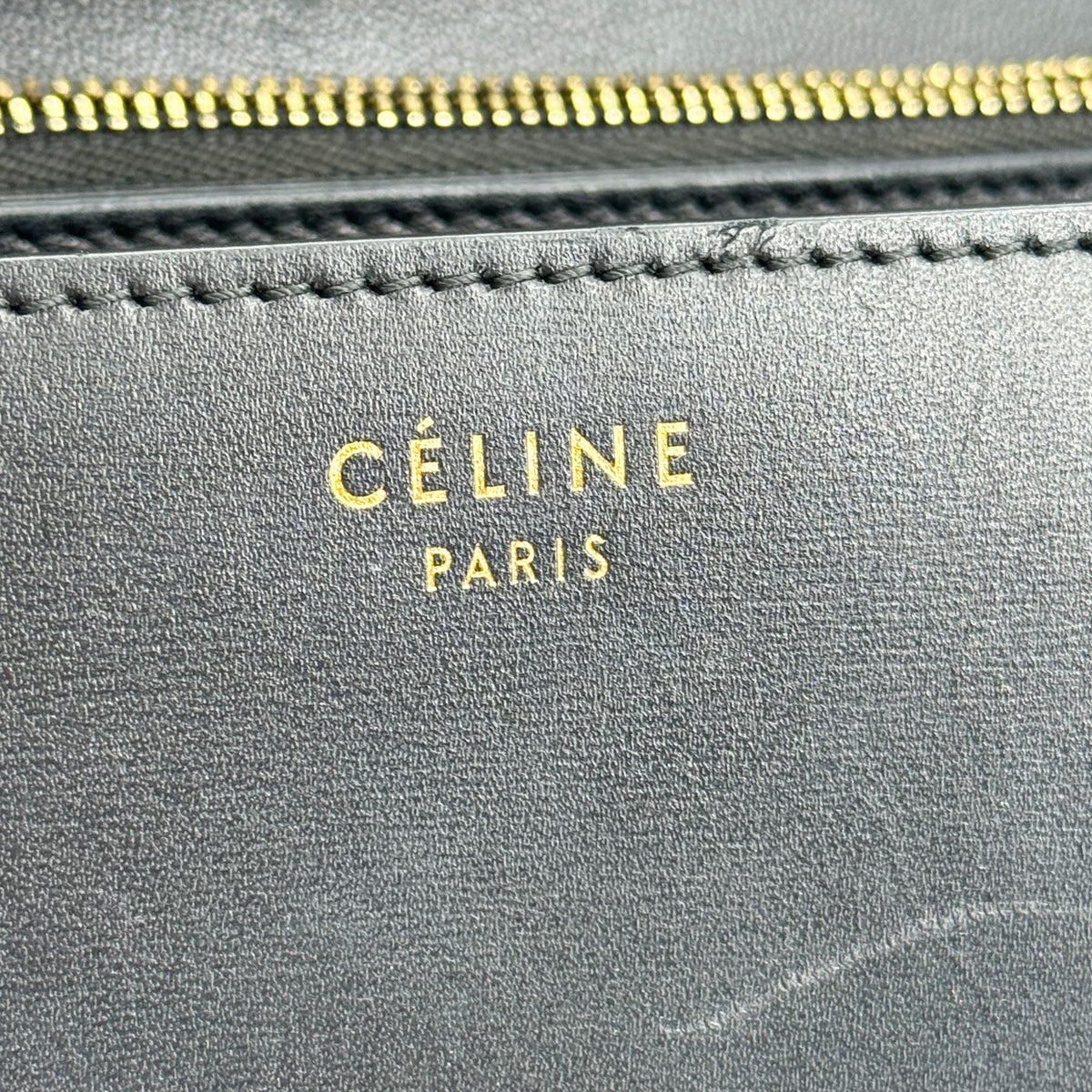 Celine Classic Box Smooth Leather, Black, Leather, Handbag
