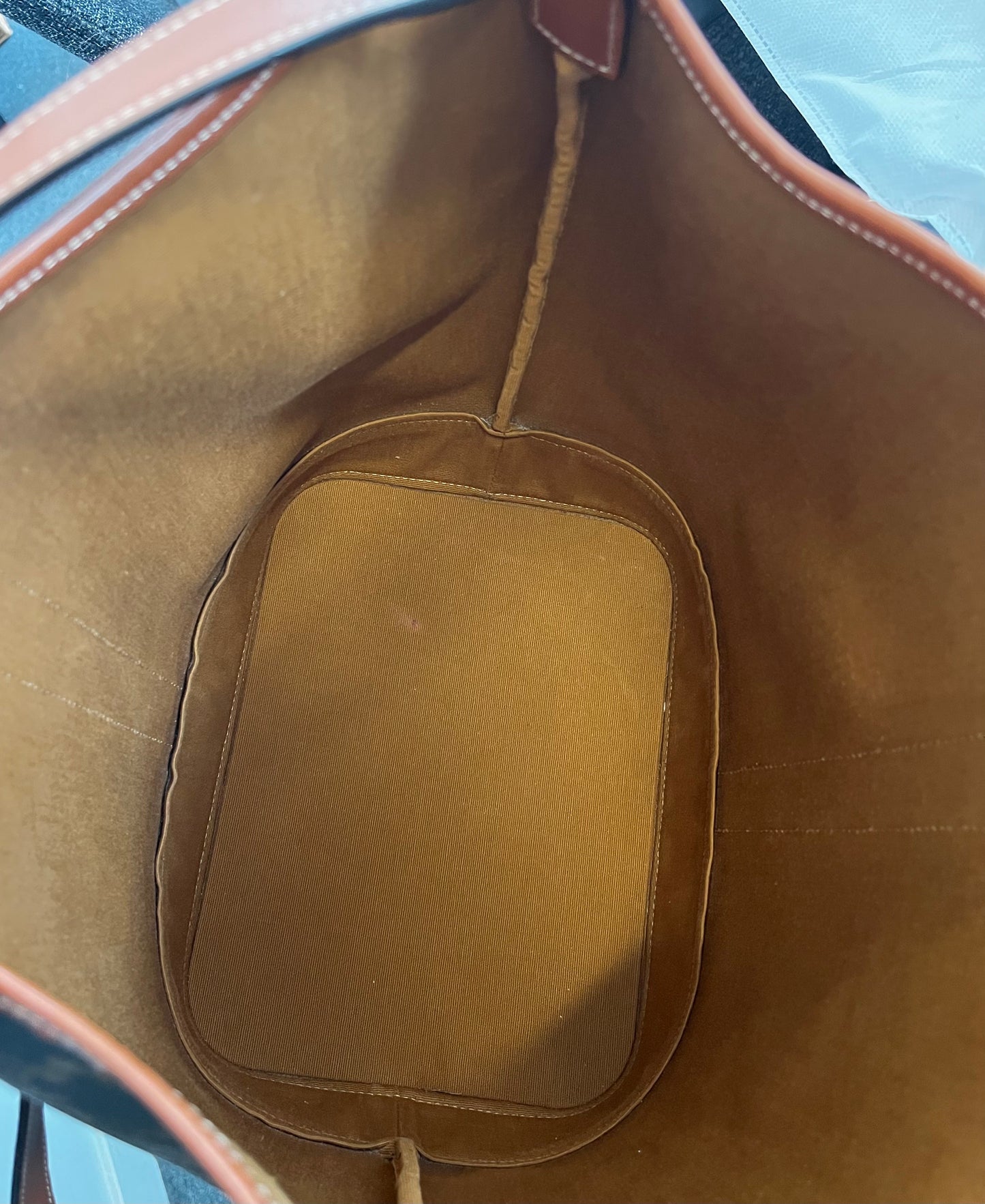 Celine Bucket Bag Triomphe Coated Canvas, Camel, Canvas, Handbag