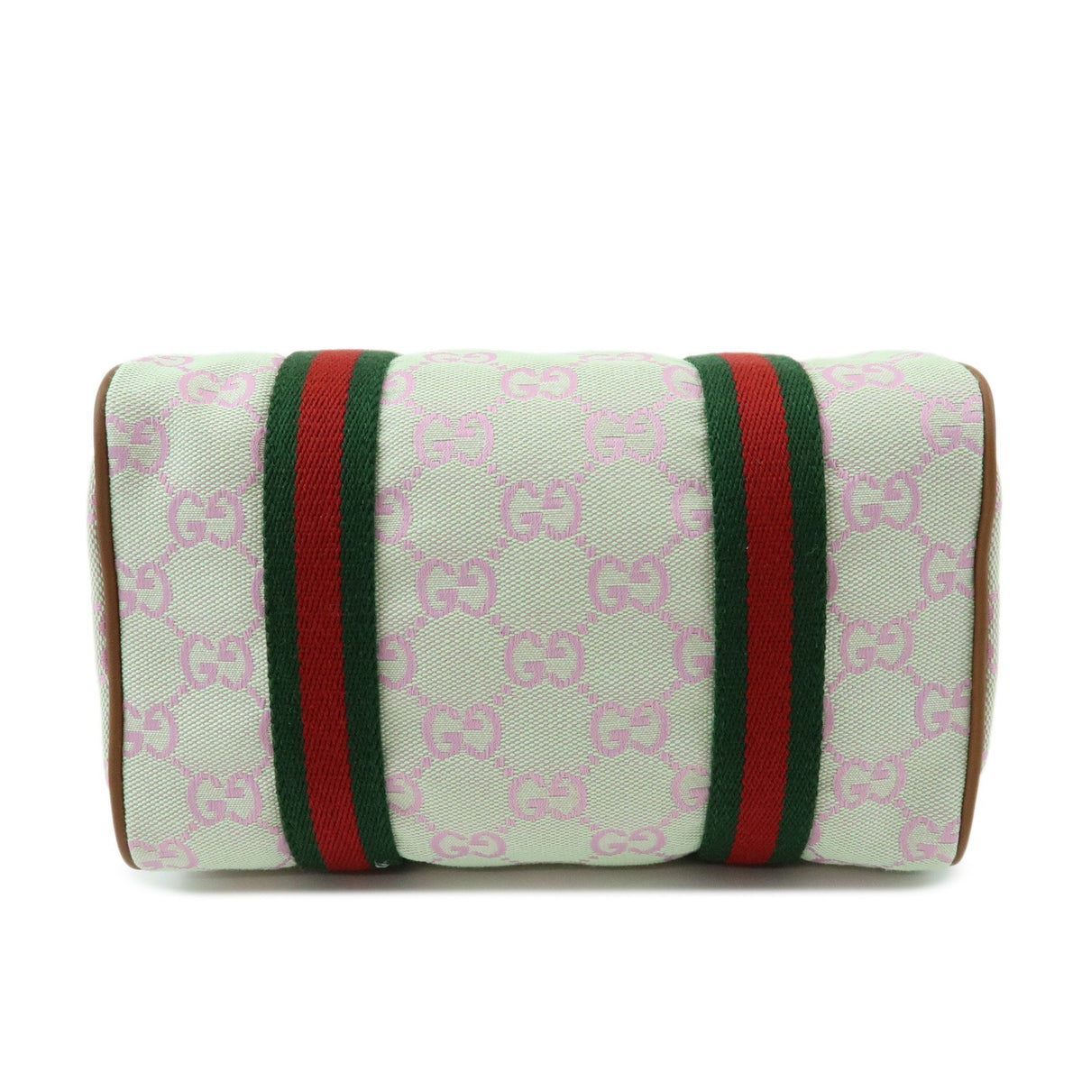 Gucci Web Boston GG Canvas, Green, Canvas, Handbag